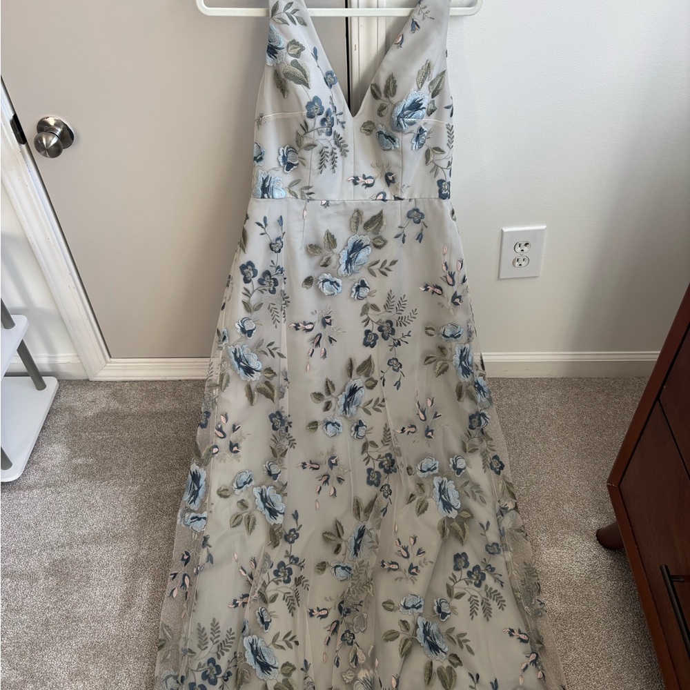 Jenny Yoo Tatum Dress in Enchanted Floral Blue Agate